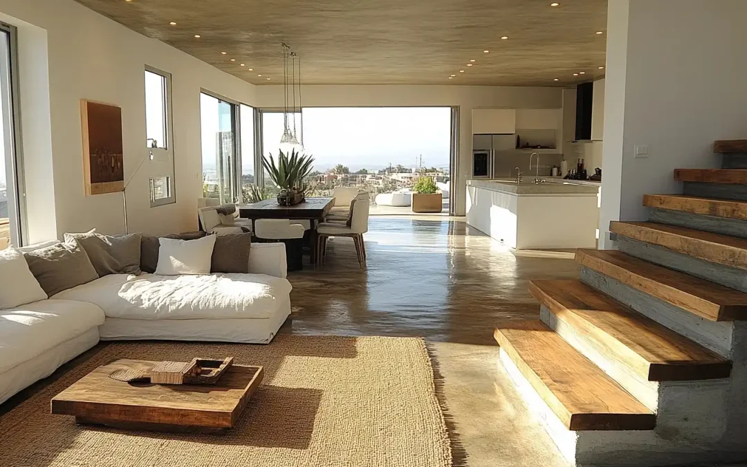 un intérieur épuré avec des meubles aux lignes géométriques
