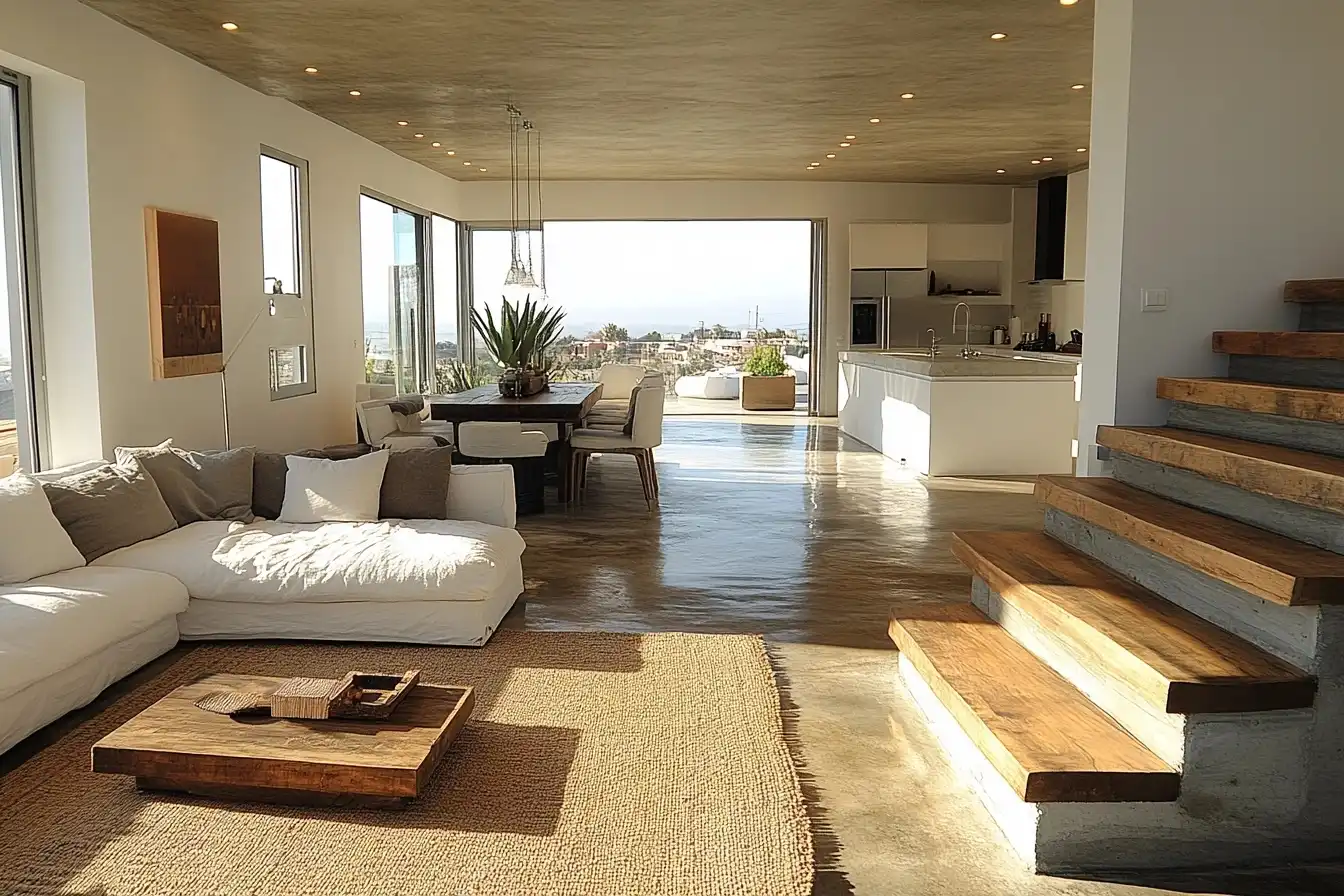 un intérieur épuré avec des meubles aux lignes géométriques