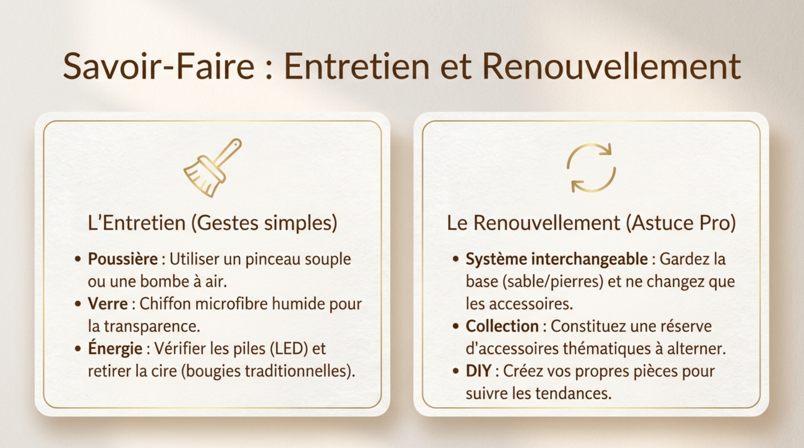 entretien et renouvellement