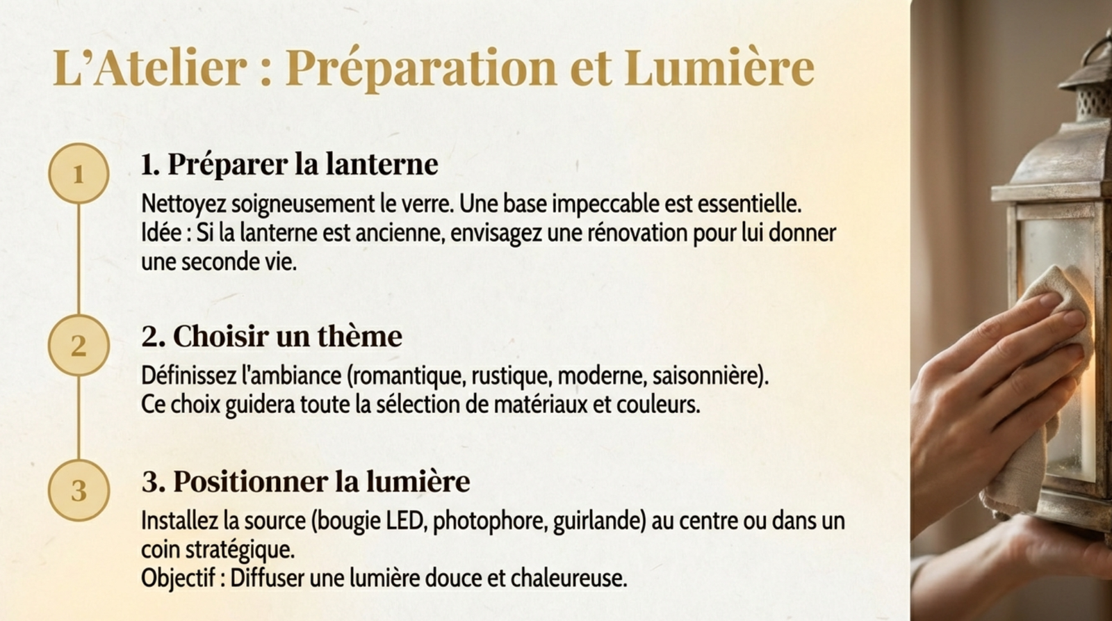 préparation et lanterne