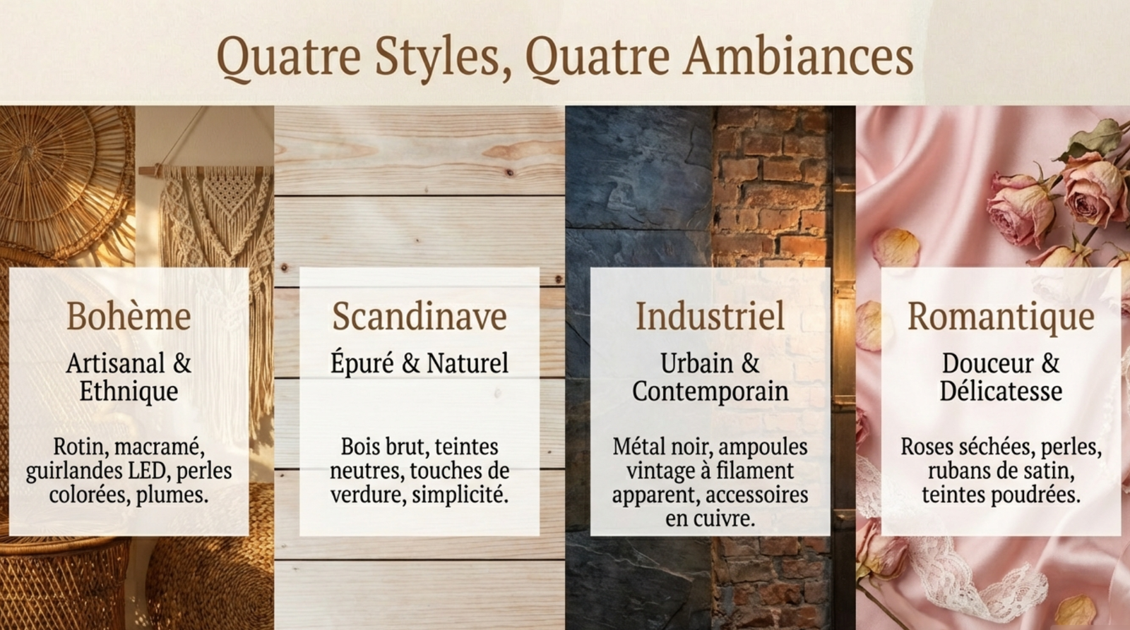 quatre styles quatre ambiances