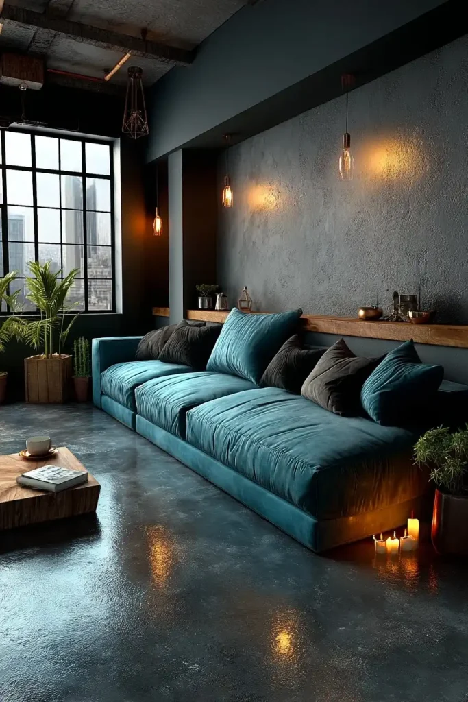 couleurs froides et apaisantes pour un salon serein