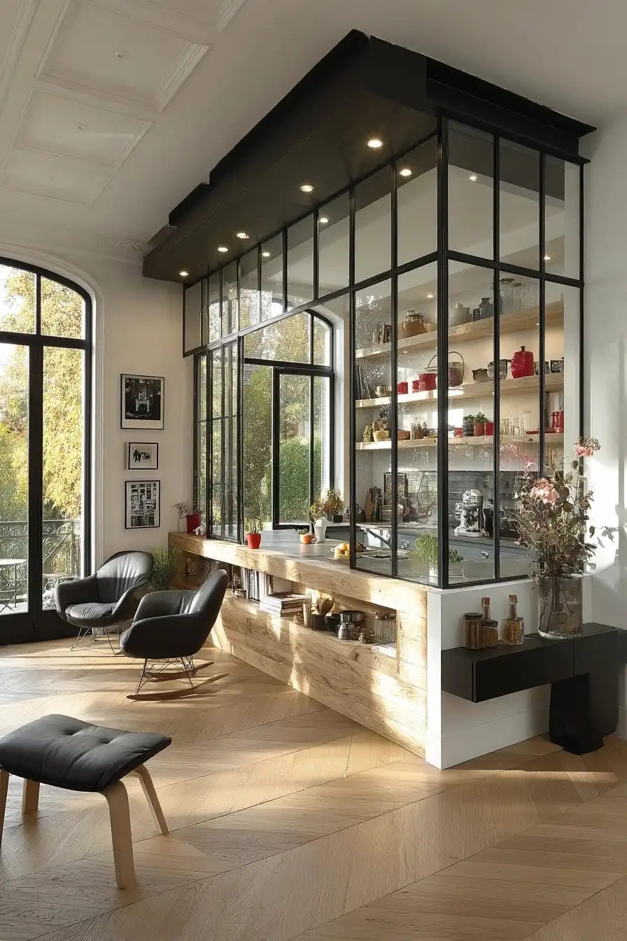 séparation cuisine et salon