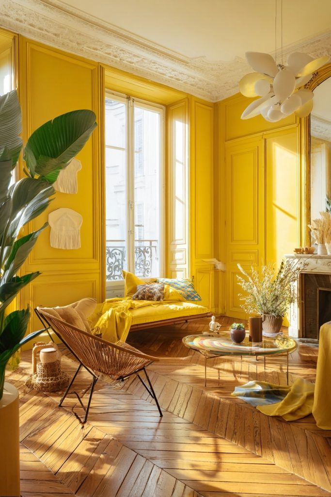jaune solaire qui illumine les intérieurs