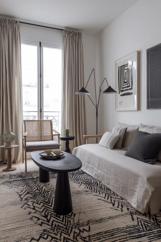 l'Équilibre des neutres beige naturel, gris urbain et noir profond