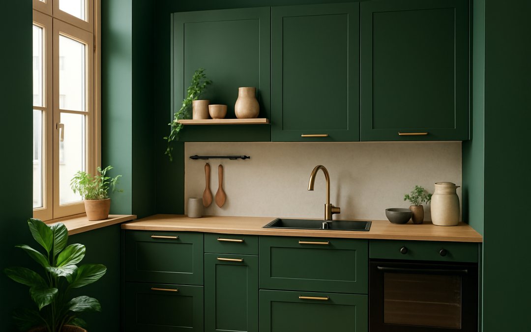 Adopter une cuisine vert foncé : conseils pour intégrer cette teinte dans votre intérieur