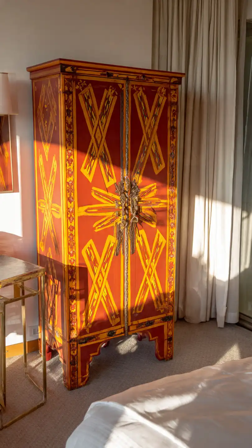 a large antique norman wardrobe painted in