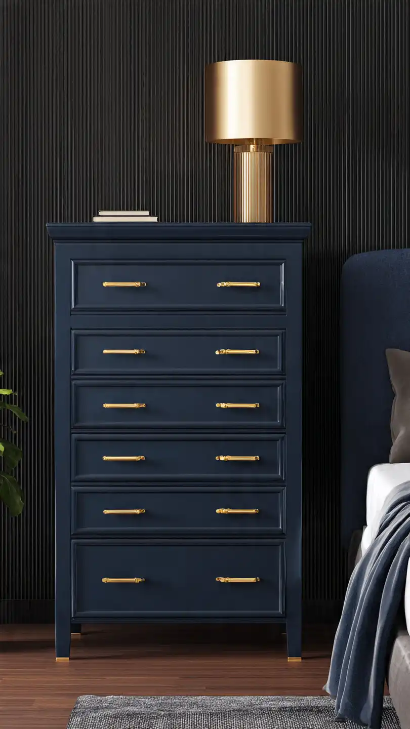 a stylish antique wooden dresser painted in