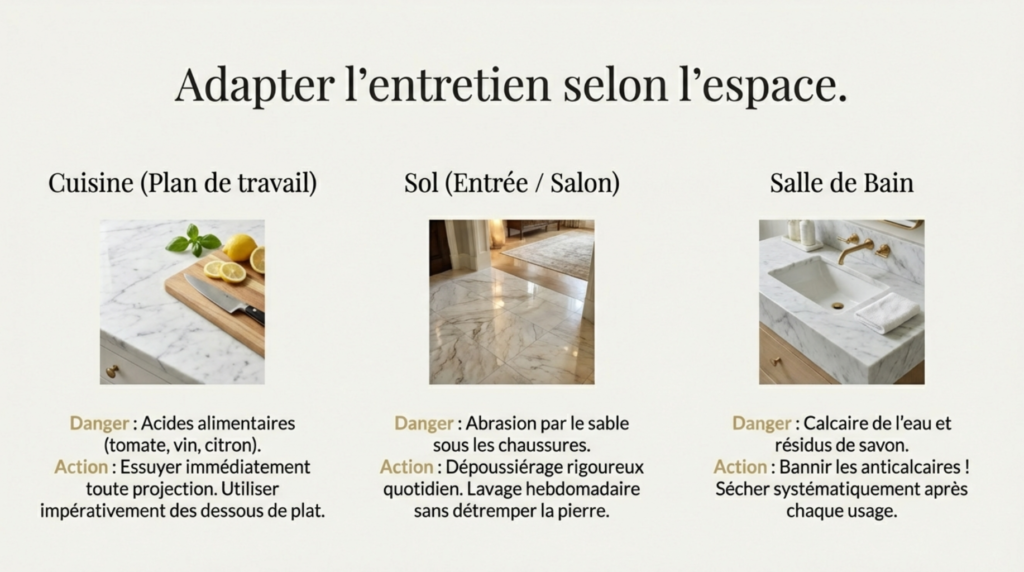 adapter l'entretien selon l'espace