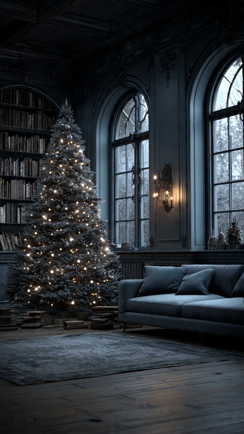 bleu nuit et dor salon sophistiqu avec