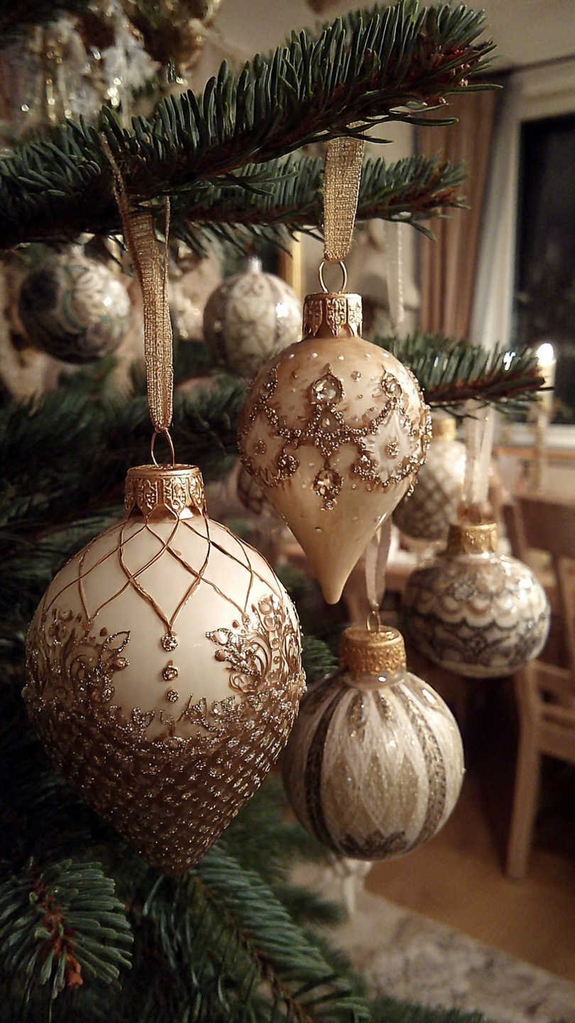 boules de no l de diff rentes tailles textures