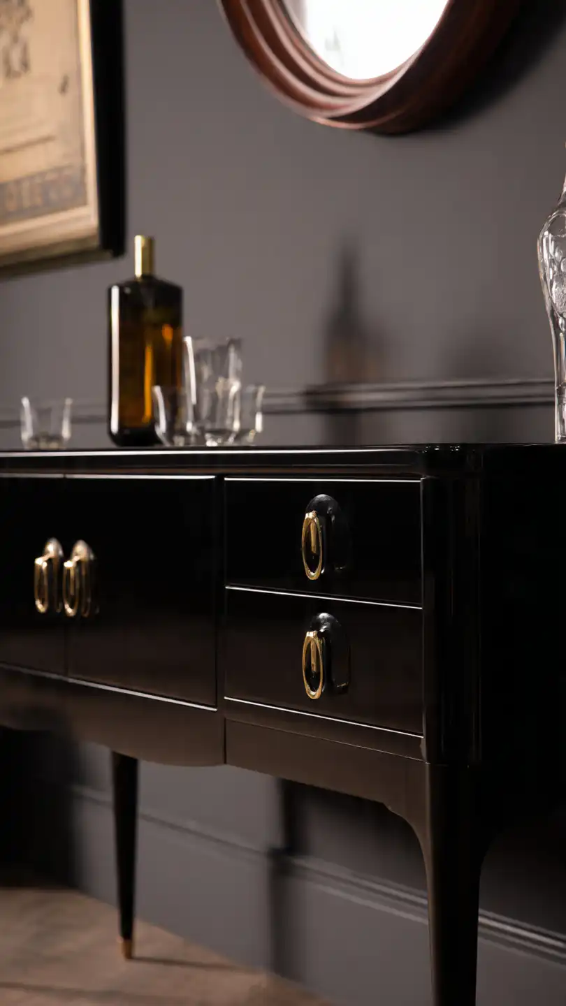 close up angled shot of a mid century