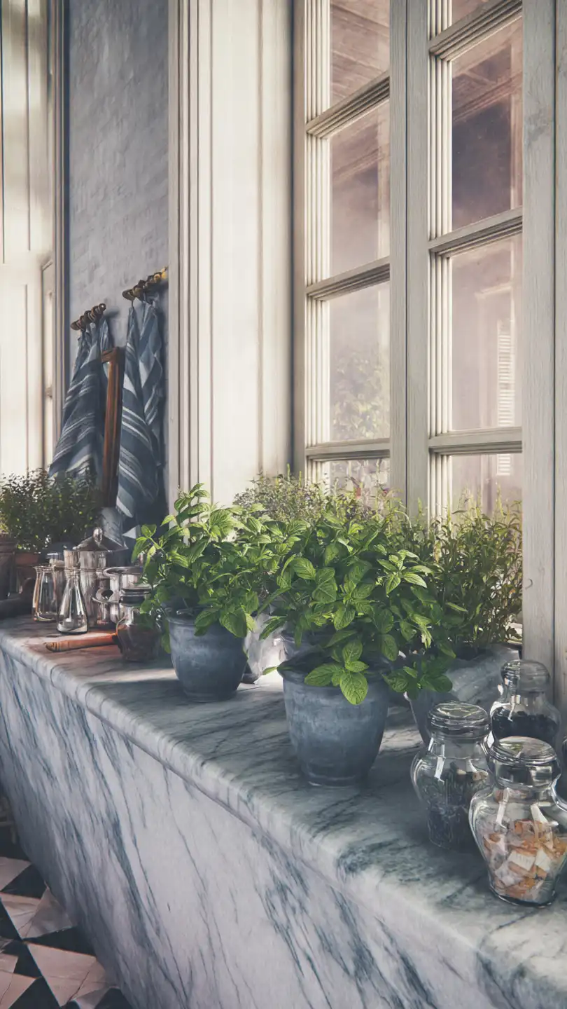 maison propre et lumineuse plantes aromatiques menthe