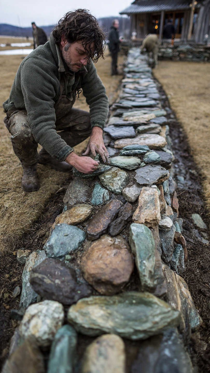 paysagiste en train de monter un mur (1)
