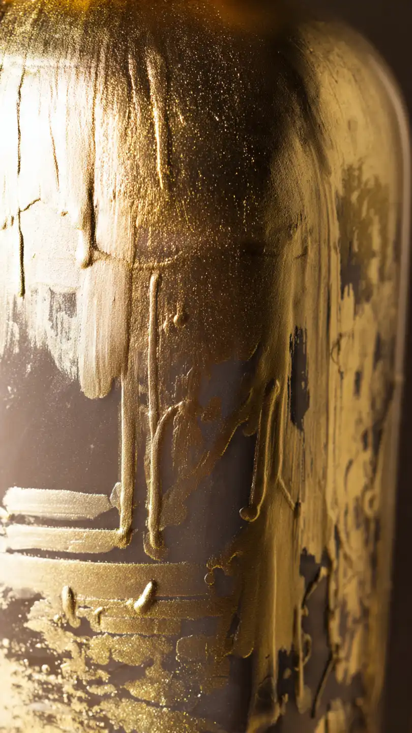 peinture en bombe dor e sur une bouteille