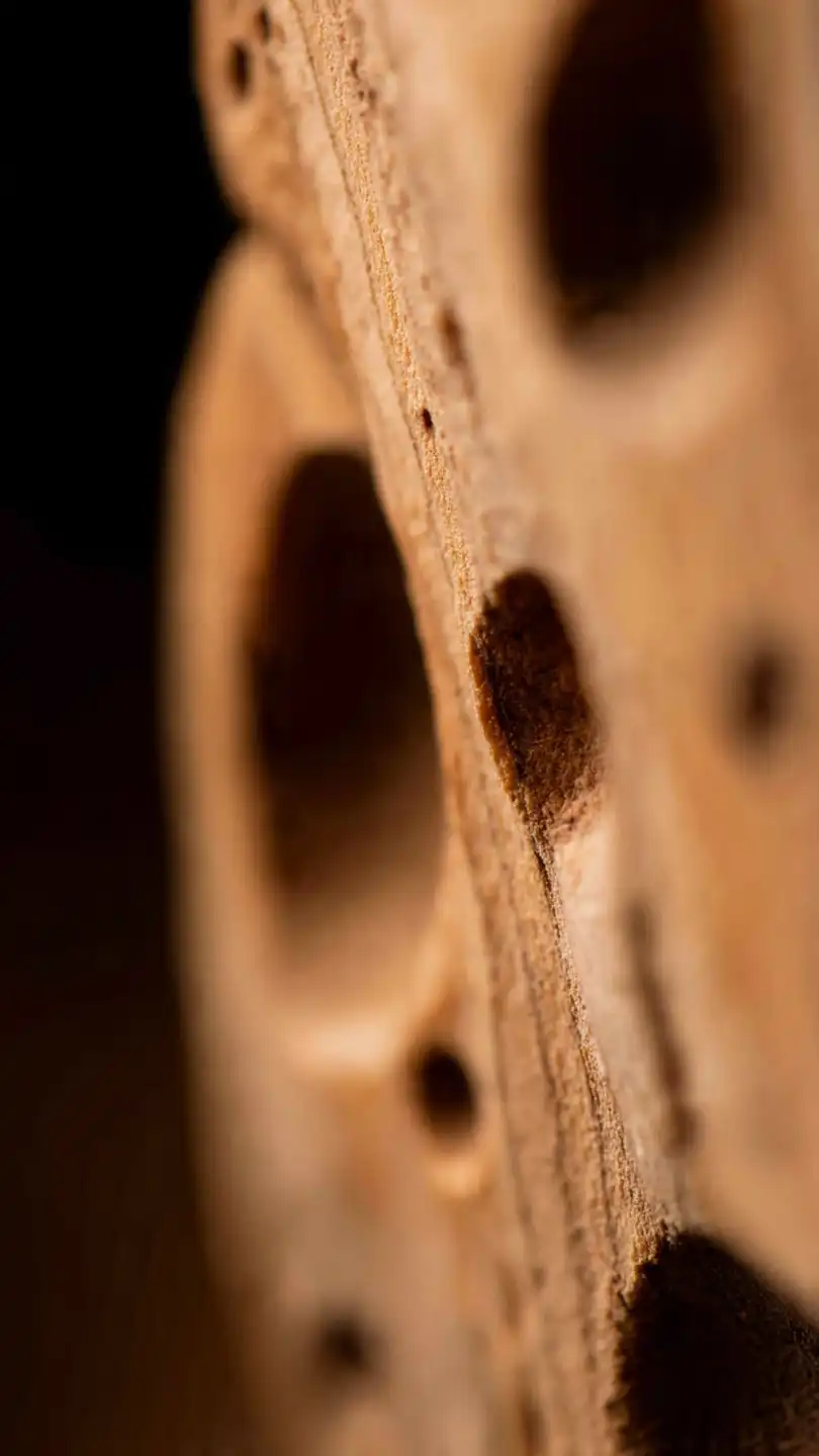 plan rapproch sur bois avec trous ronds ovales (1)