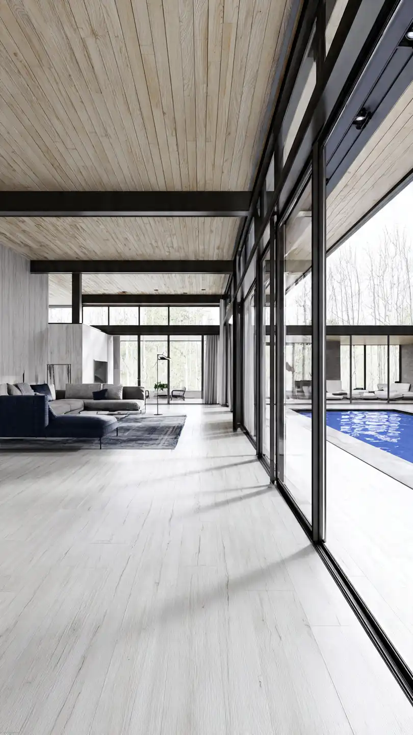 seamless transition between a modern living room