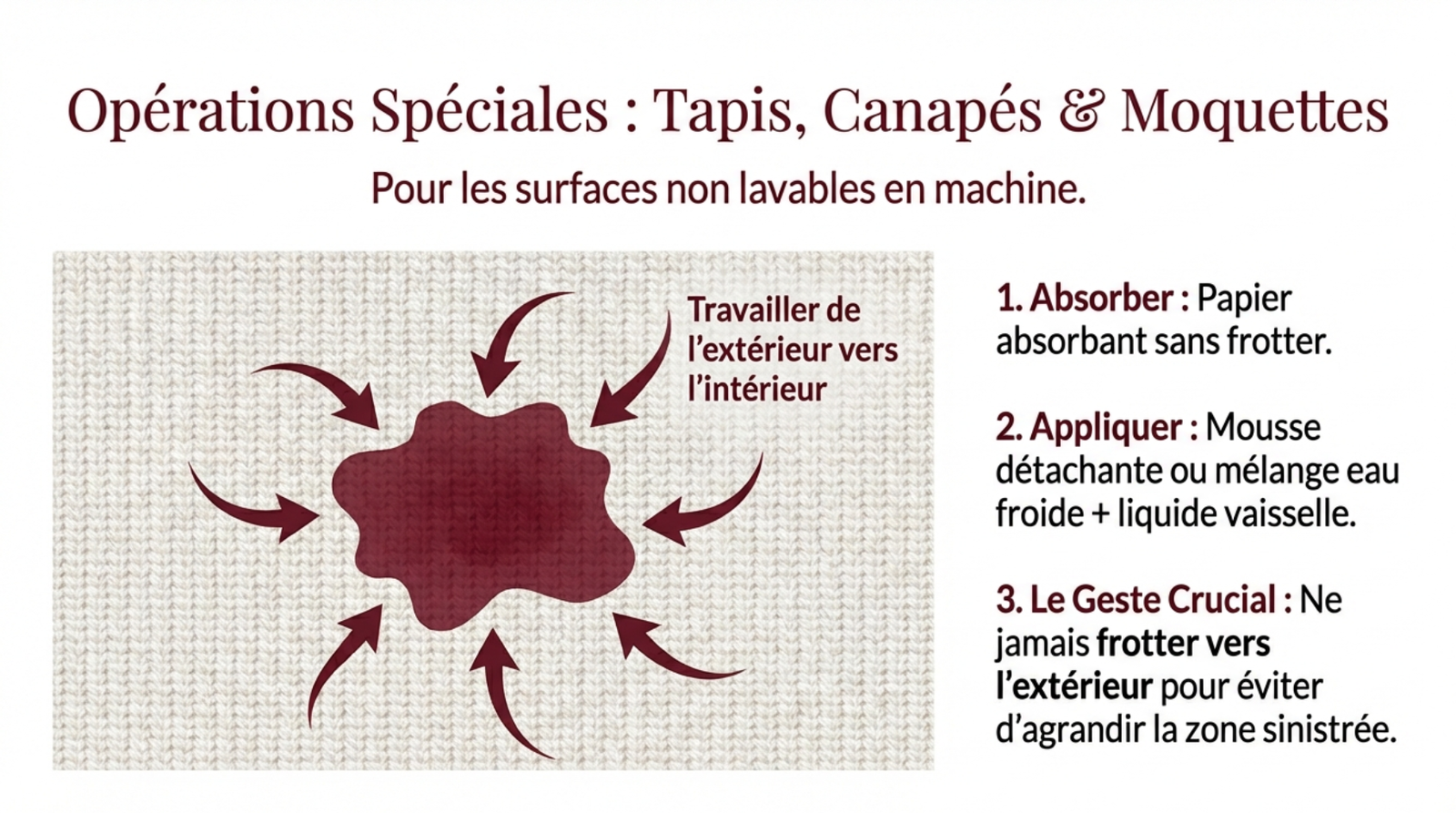tapis, canapés et moquettes tachés