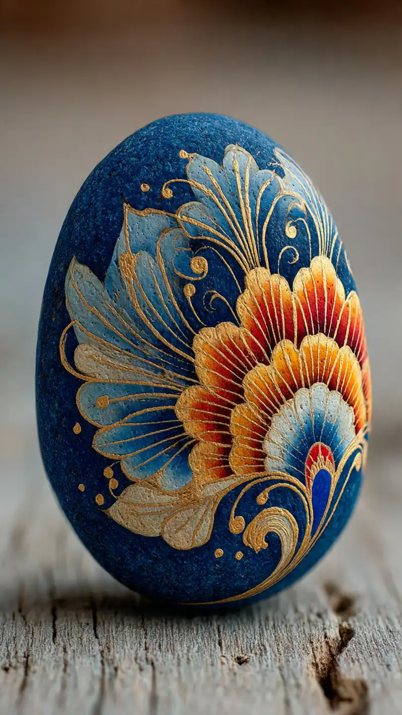 un galet lisse d cor de motifs mandala