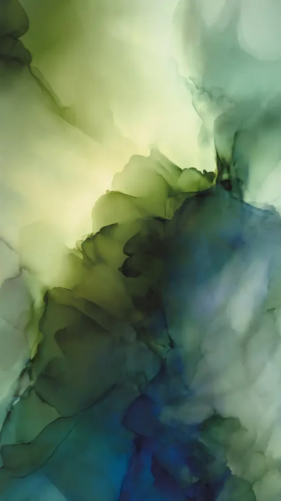 un tableau zen abstrait couleurs douces vert