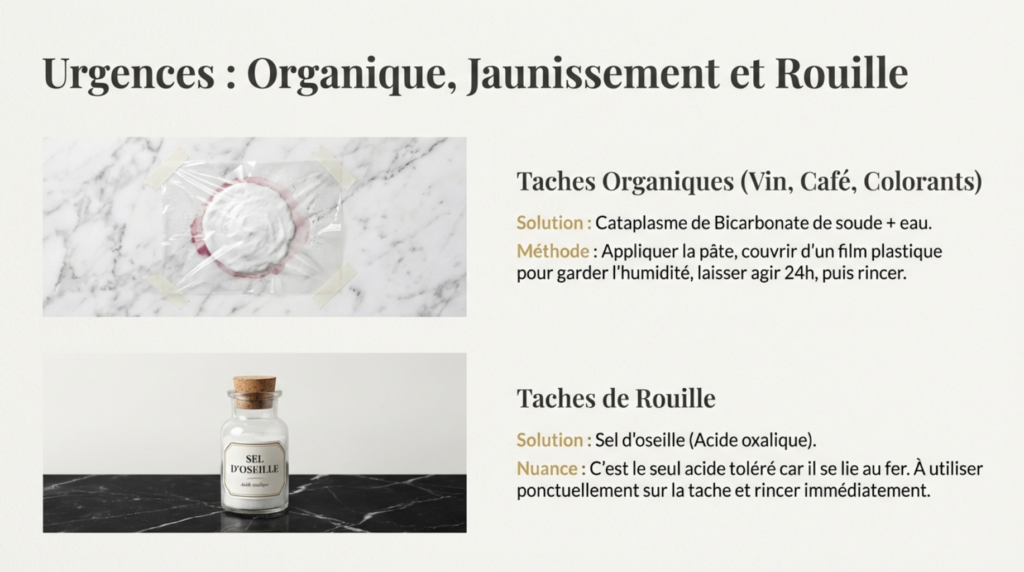 urgences organique jaunissement et rouille