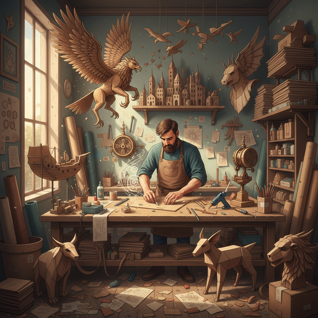 découvrez l'univers créatif du cartonniste, artisan passionné du carton, qui transforme ce matériau en œuvres uniques alliant art et savoir-faire.