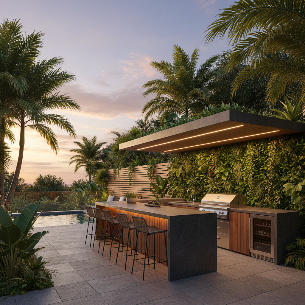 découvrez nos idées et conseils pour aménager une cuisine d'été avec bar, un espace convivial parfait pour partager des moments en famille et entre amis.