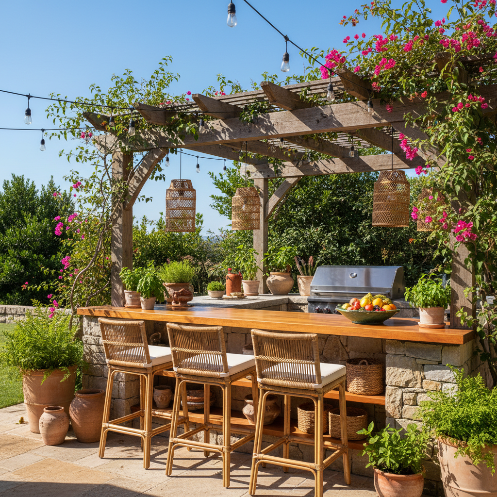 découvrez nos idées et conseils pour aménager une cuisine d'été avec bar, un espace convivial idéal pour recevoir et profiter des beaux jours en famille ou entre amis.