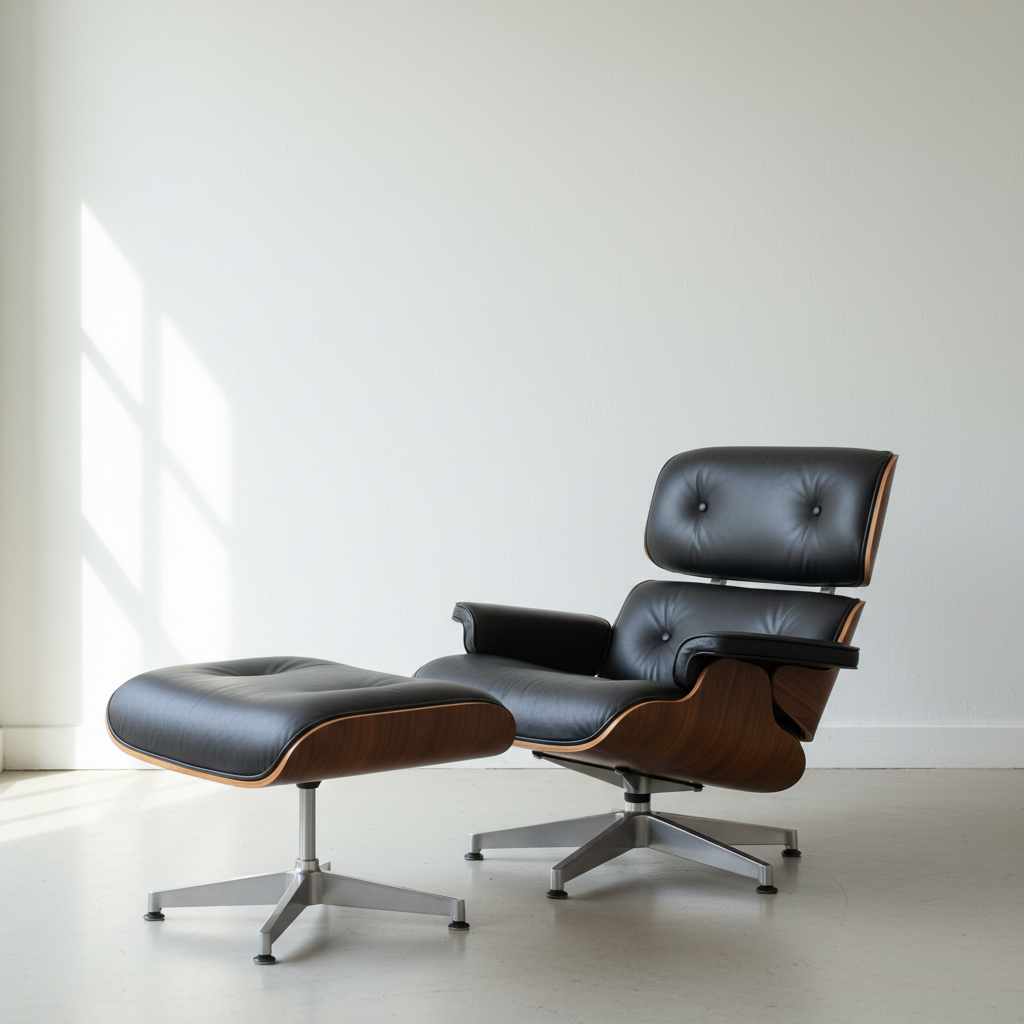 découvrez le fauteuil eames lounge chair, chef-d'œuvre intemporel de charles et ray eames pour vitra, créé en 1956, symbole d'élégance et de confort design.