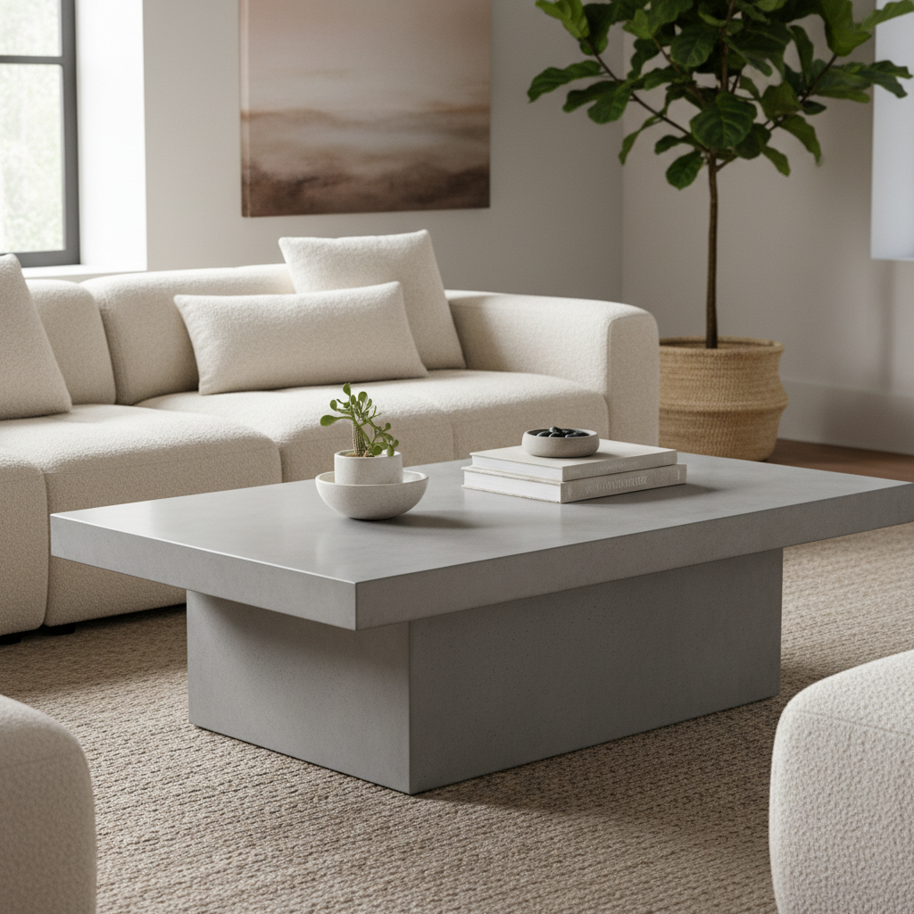 découvrez notre sélection de tables en béton ciré, déclinées sous toutes leurs formes : tables de salon, basses, de cuisine et de jardin, alliant design moderne et robustesse.