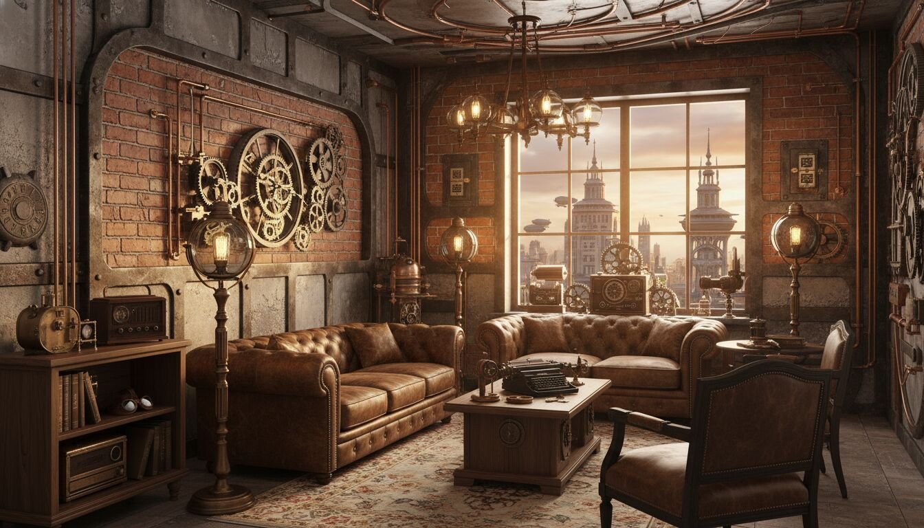 Découvrez 10 idées originales de décoration steampunk pour transformer votre intérieur en un espace rétro-futuriste alliant vintage et modernité avec style.