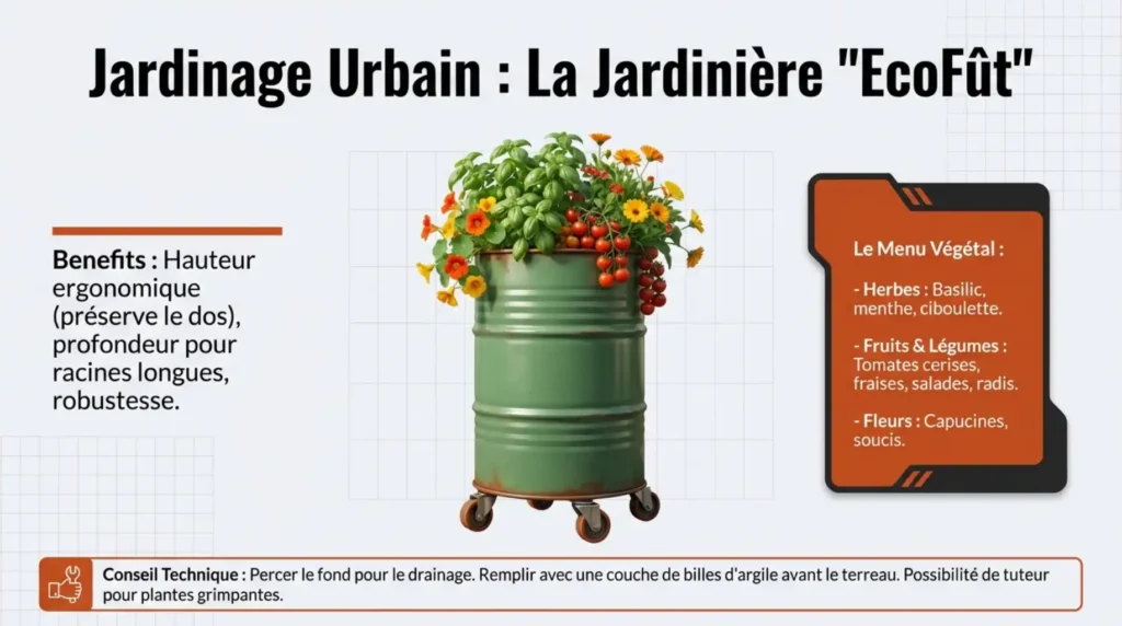 jardinage urbain, la jardiniere éco fût