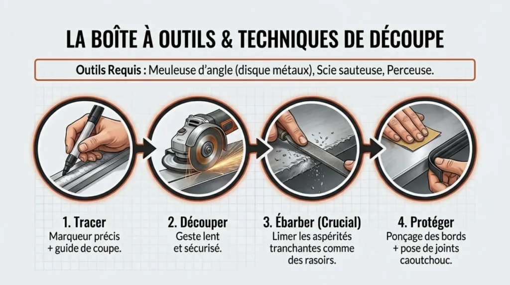 la boîte à outils et techniques de découpe