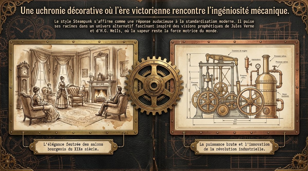 Origines du style steampunk : ère victorienne et ingéniosité mécanique