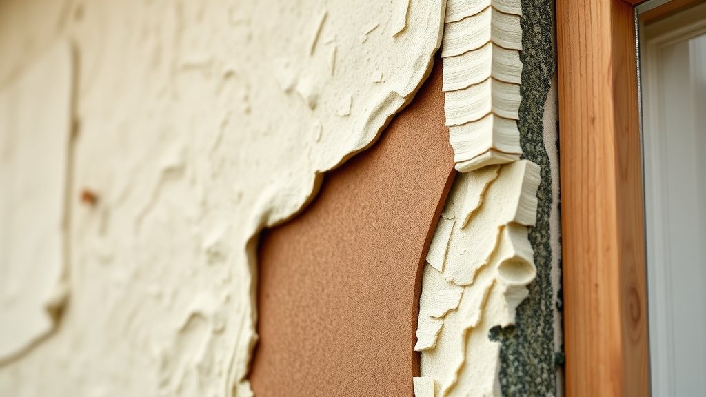 Détail de pose d'un isolant extérieur polystyrène avec enduit