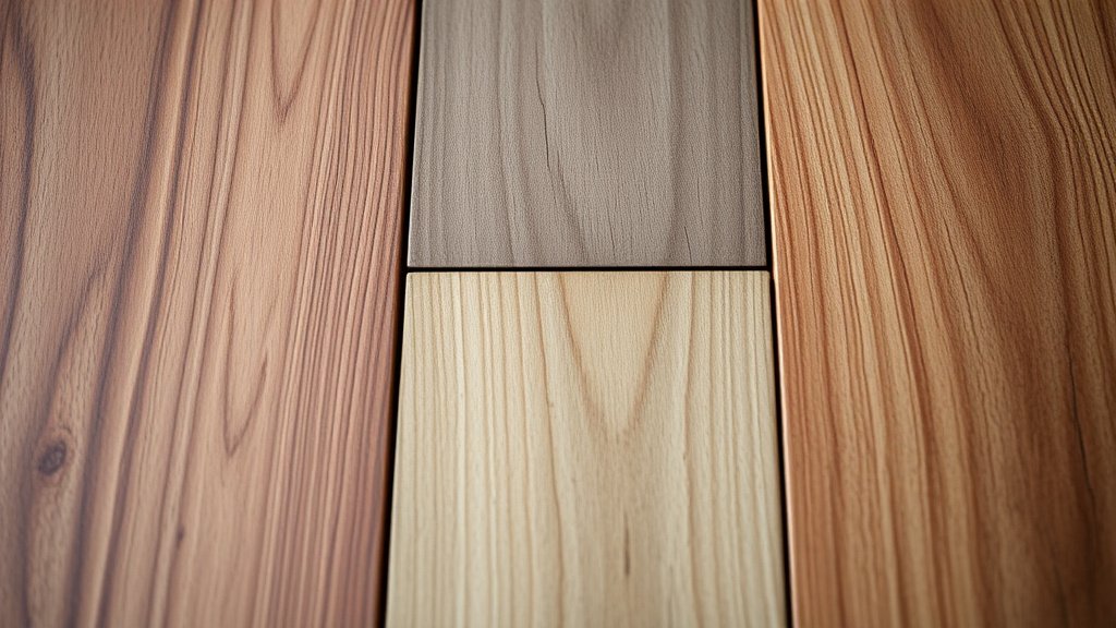 Détails des nuances de bois exotique terrasse : ipé, teck, cumaru