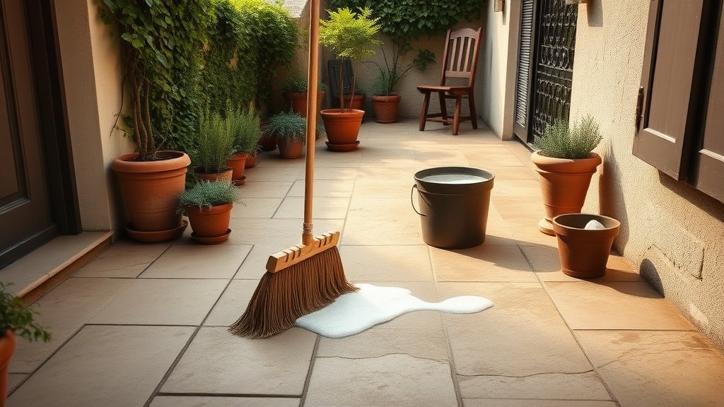 Astuce de grand-mère pour nettoyer une terrasse en béton : 6 méthodes naturelles