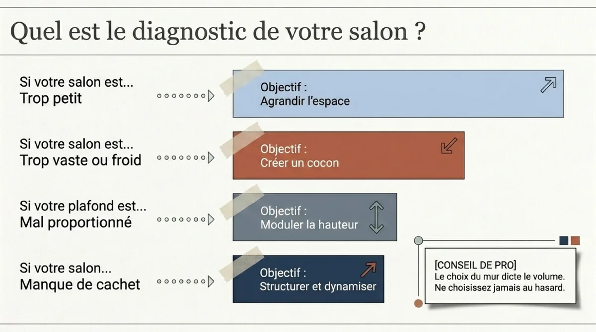 Infographie Le plafond, cet allié insoupçonné pour transformer les volumes de votre salon