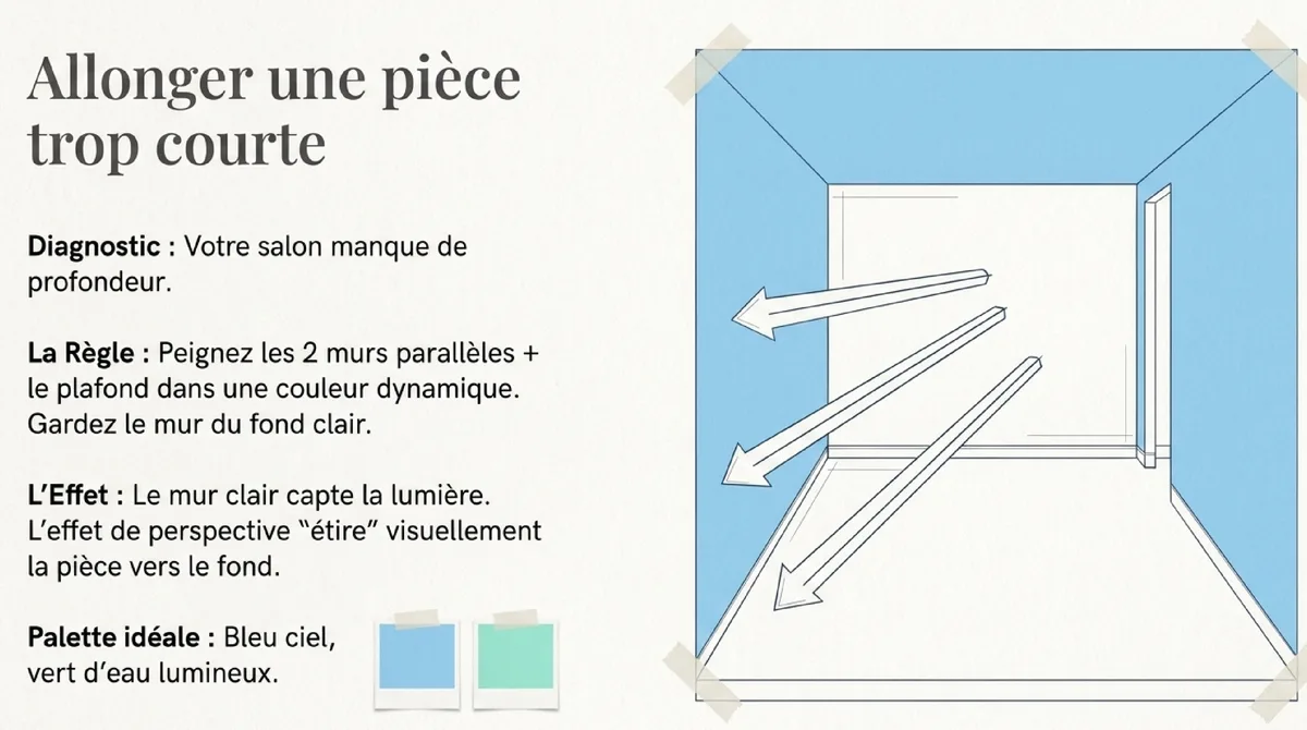 Infographie Dynamiser et structurer : Le mur d'accent comme point focal de votre salon