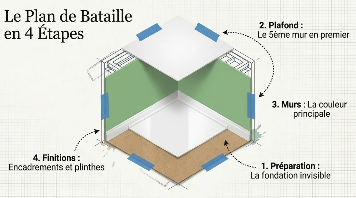 Infographie Étape 3 : La Transformation des Murs – Techniques et Astuces pour des Surfaces Parfaites