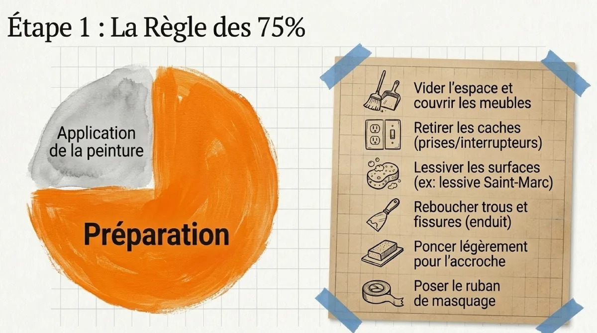 Infographie Étape 4 : Les Finitions Sublimes – Peindre Encadrements et Plinthes pour un Look Professionnel