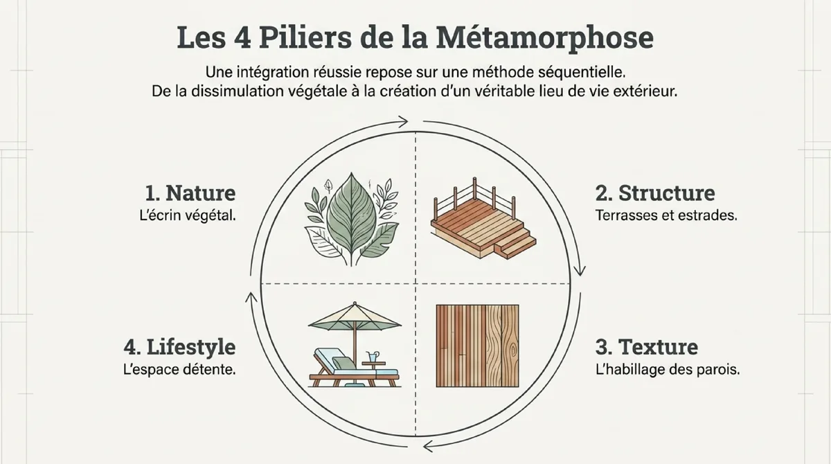 Infographie L'Habillage Parfait : Personnaliser les Parois de Votre Piscine Hors Sol avec Style