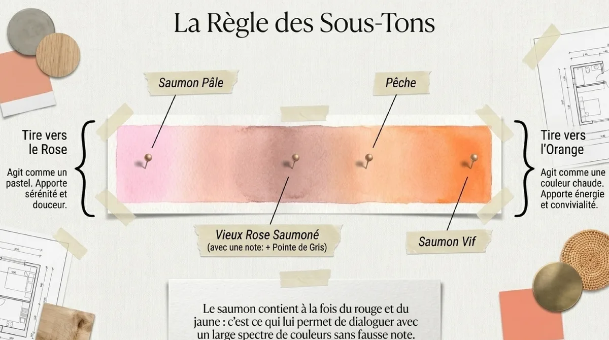 Infographie 4. Le rose saumon pièce par pièce