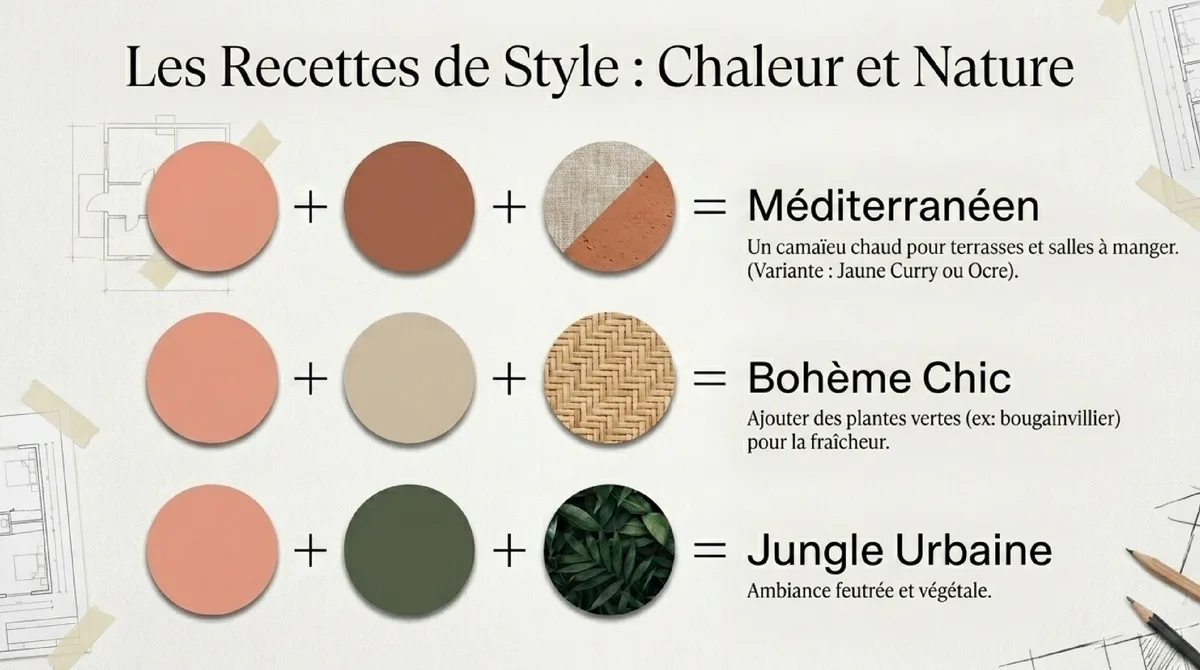 Infographie 1. Les 4 nuances de rose saumon : laquelle pour quelle ambiance ?
