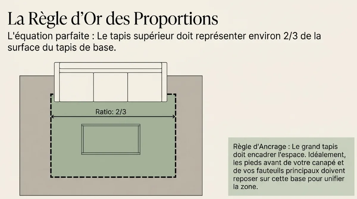 Infographie L'approche moderne et minimaliste de la superposition de tapis