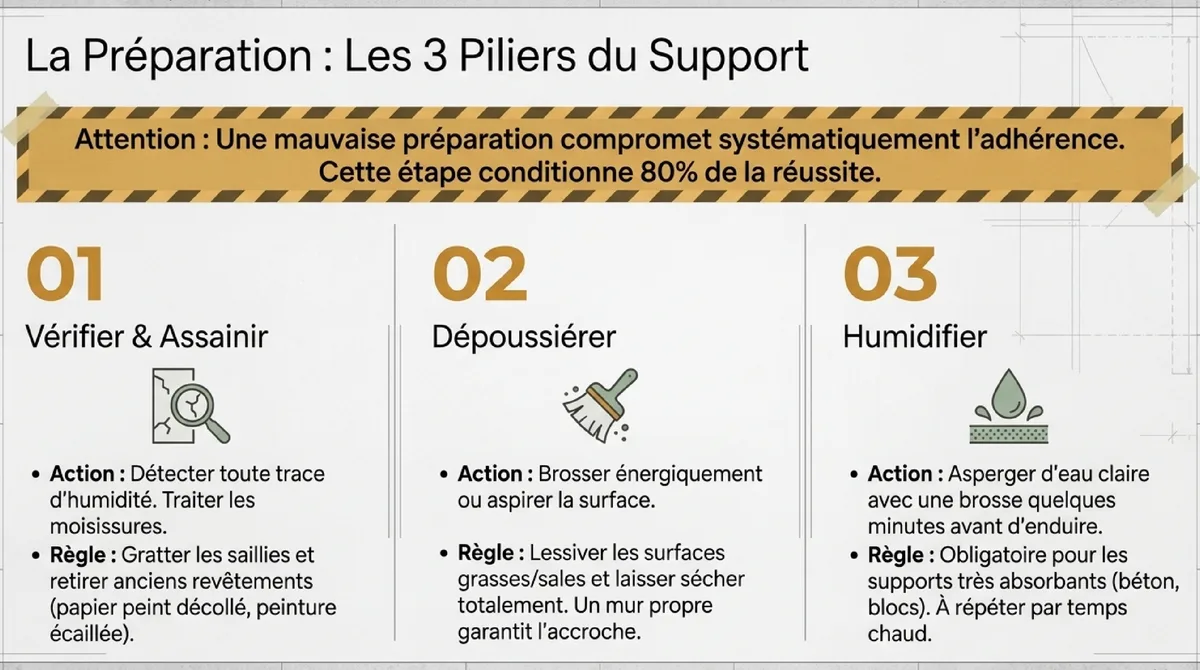 Infographie Comment enduire un mur : les étapes détaillées