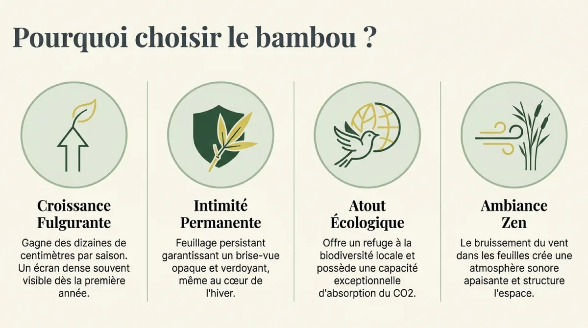 Infographie Haie de bambou : astuces pour une plantation réussie