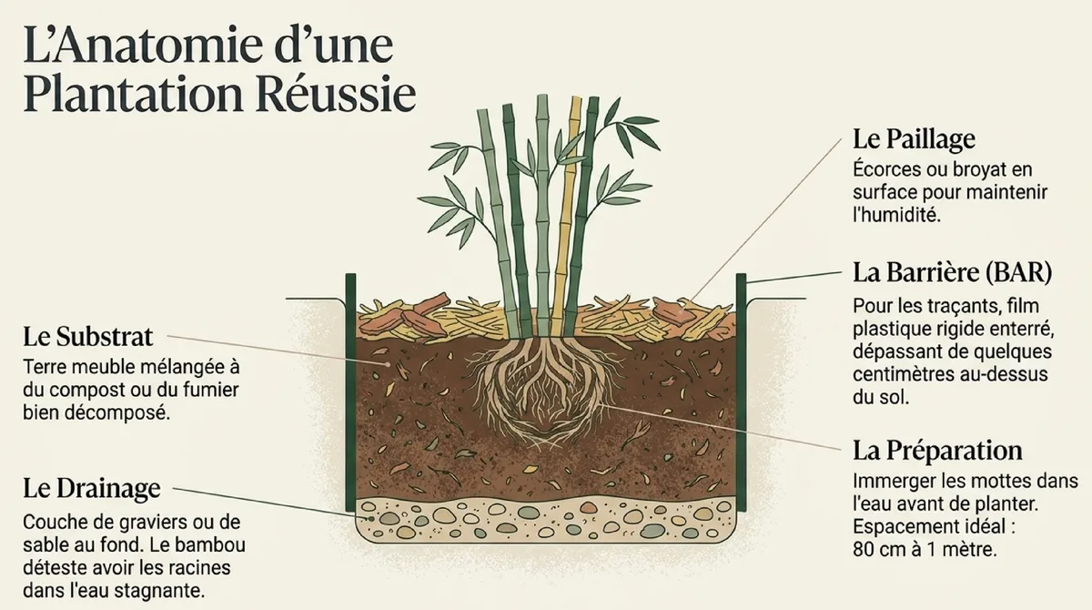 Infographie Haie de bambou : astuces pour une plantation réussie
