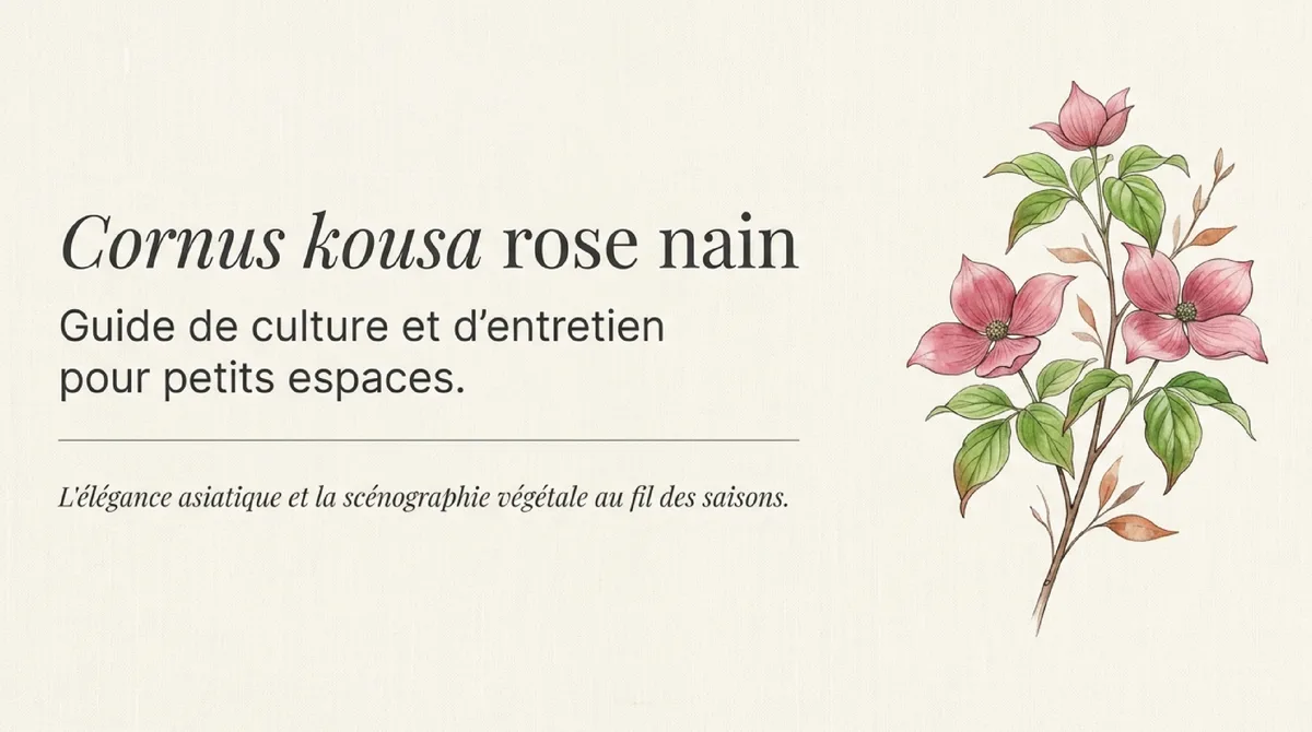 Infographie Le charme sculptural du Cornus kousa rose pour les petits espaces