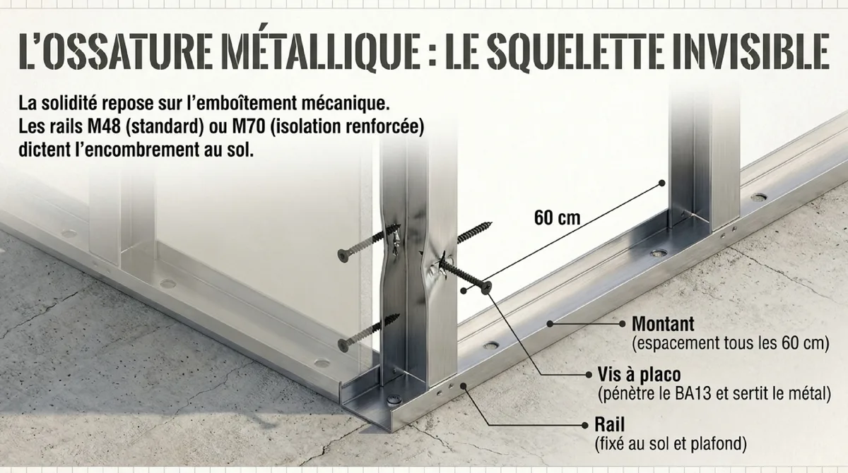 Infographie Tableau comparatif des épaisseurs de cloisons placo